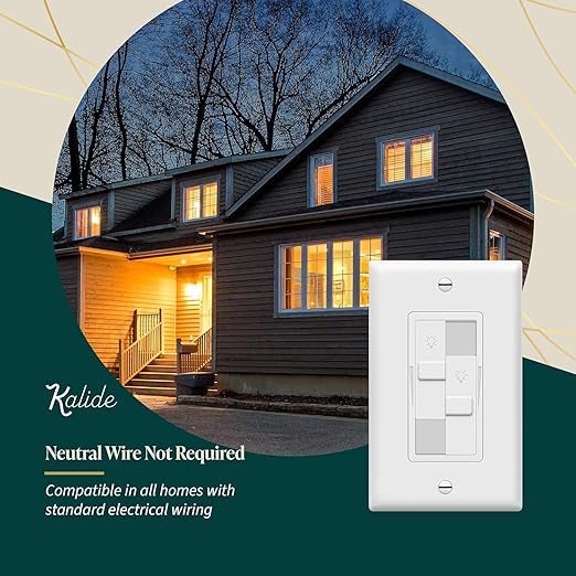 TOPGREENER Kalide Dual Load Dimmer Light Switch, Double LED Dimmer Switch - Image 5