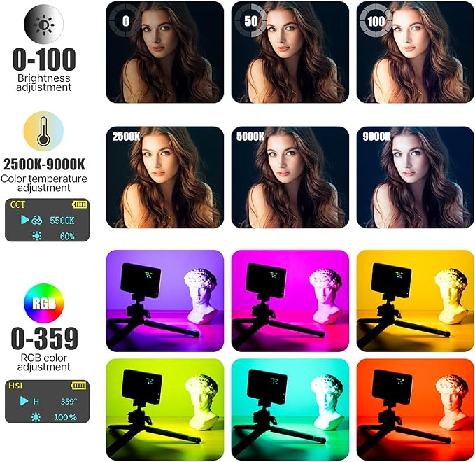 VIJIM VL120 RGB Video Light, Portable LED Camera Light Panel 0-360 Full Color - Image 2