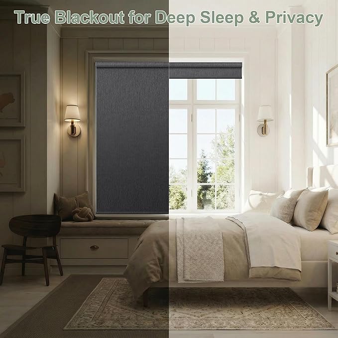 Zshine Motorized Blackout Window Blinds Customize Width Remote Control Wireless - Image 3