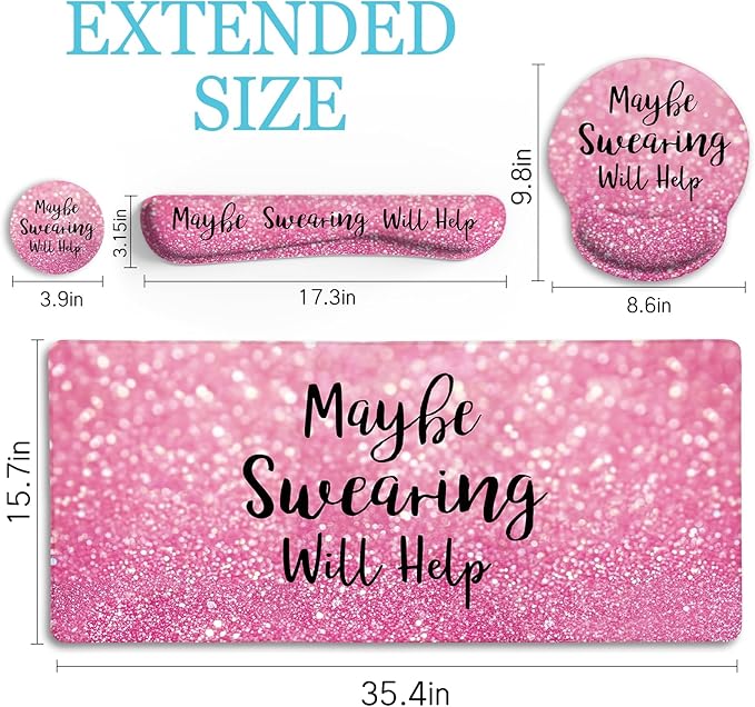 LIMKRIAN Pink Mouse Pad Set, Ergonomic Mouse Pad - Image 6