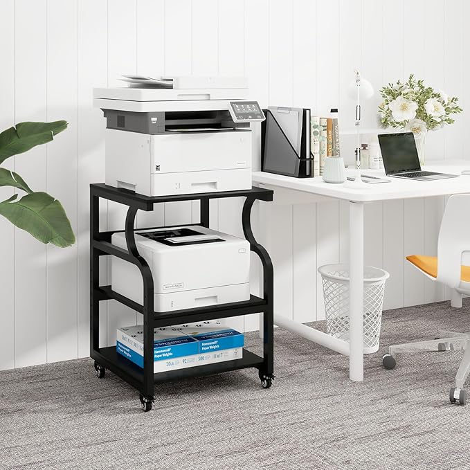Natwind Large Printer Stand, 3 Tier Rolling Printer Cart - Image 8
