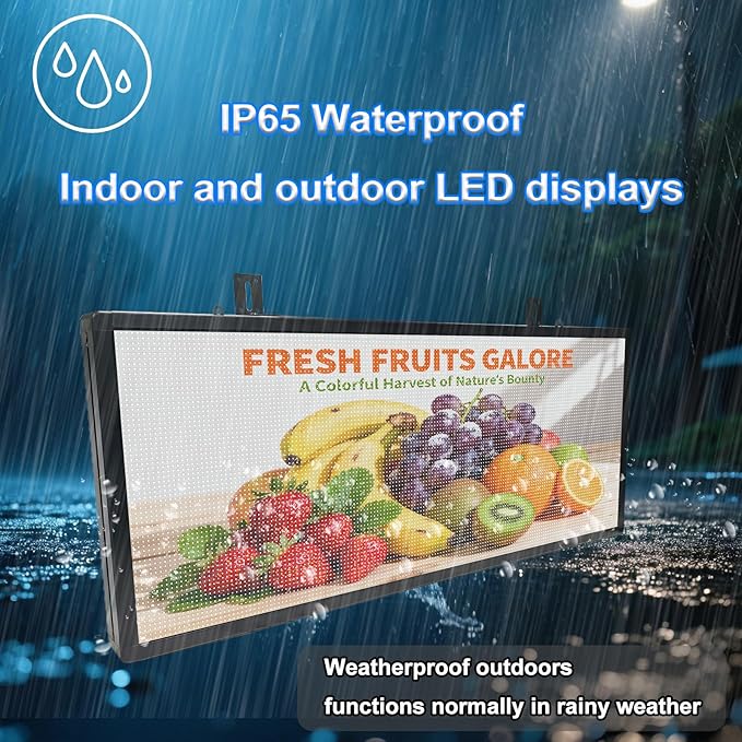 P6 Programmable LED Sign 40"x17", Outdoor Waterproof Digital Message Board - Image 6