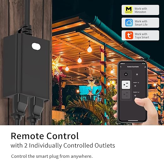 Minoston Outdoor Smart Plug, Wi-Fi Plugs Outlet - Image 3