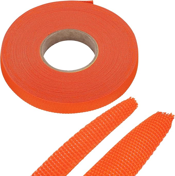 MECCANIXITY Braided Cable Sleeves Heat Shrinkable Fabric Sleeving, 3/8" 60ft by MECCANIXITY