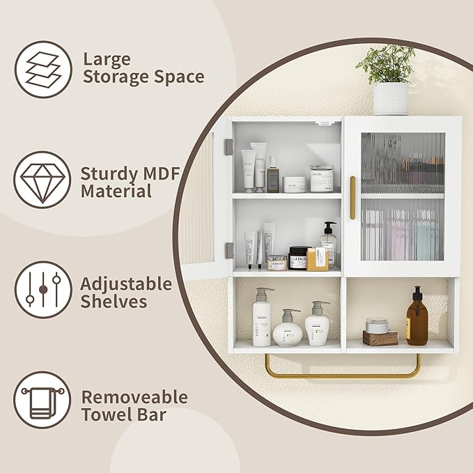 Wall Mounted Bathroom Storage Cabinet Medicine Cabinet - Image 6
