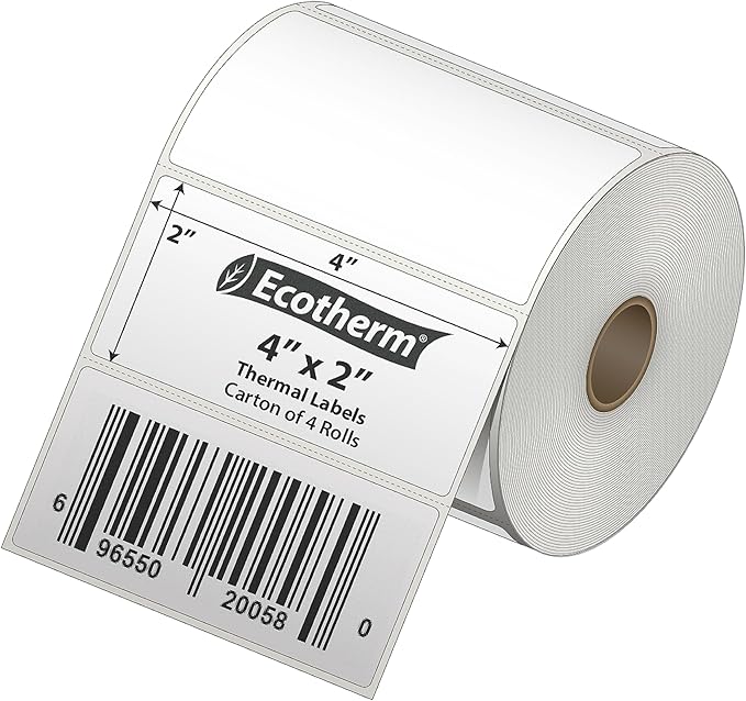 4" x 2" Thermal Labels | 4 Rolls | 3040 Labels | fits Zebra, Offnova Thermal - Image 2