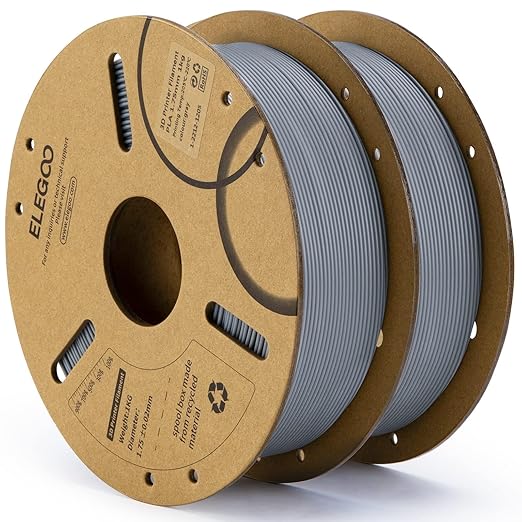 ELEGOO PLA Filament 1.75mm Gray 2KG, 3D Printer Filament Dimensional Accuracy by ELEGOO
