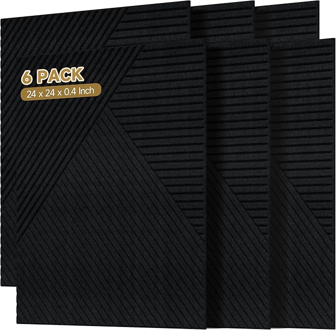 Autorific Acoustic Wall Panels, 6 Pack Total Size 72 x 48 Inches, Self-Adhesive by AUTORIFIC