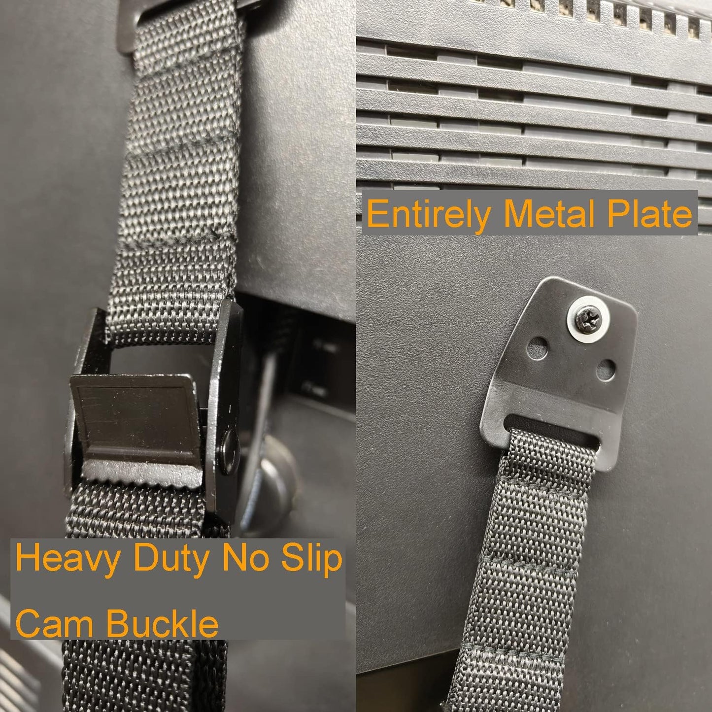 Child Proof TV Safety Straps- TV Earthquake Strap Furniture Anchors Work for Baby Proofing Secures to TV Stand and Walls,Heavy Duty Metal Plate, Adjustable Strap, No Plastic Parts