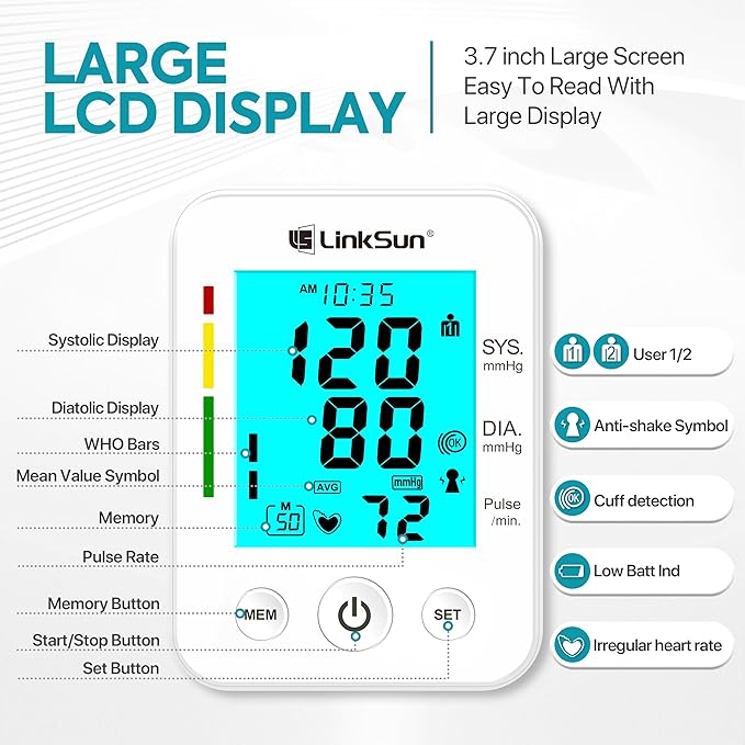 LinkSun Blood Pressure Monitor for Home Use - Image 2