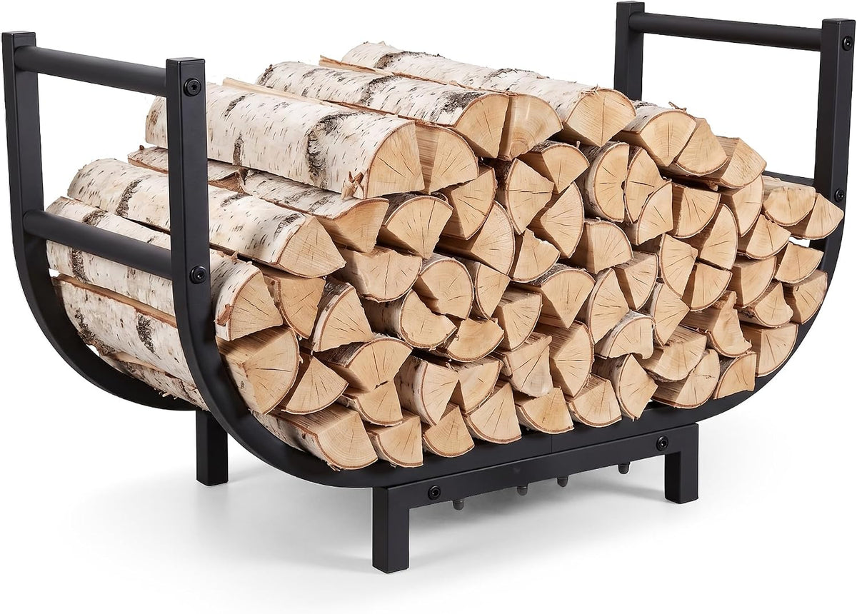 yqbrao 24-inch firewood rack, 500 lb heavy-duty steel, main product view