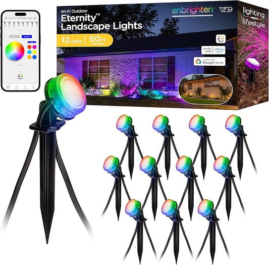Enbrighten Vibe Eternity Garden Lights, 12 RGBWIC LEDs, Waterproof, Outdoor by Enbrighten