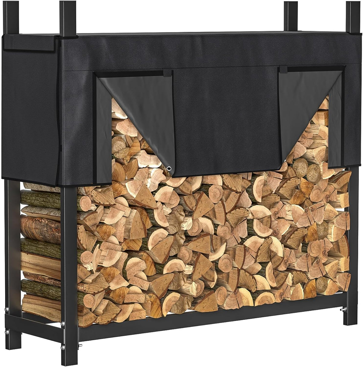ultrawall 4ft heavy duty firewood rack with waterproof, main product view