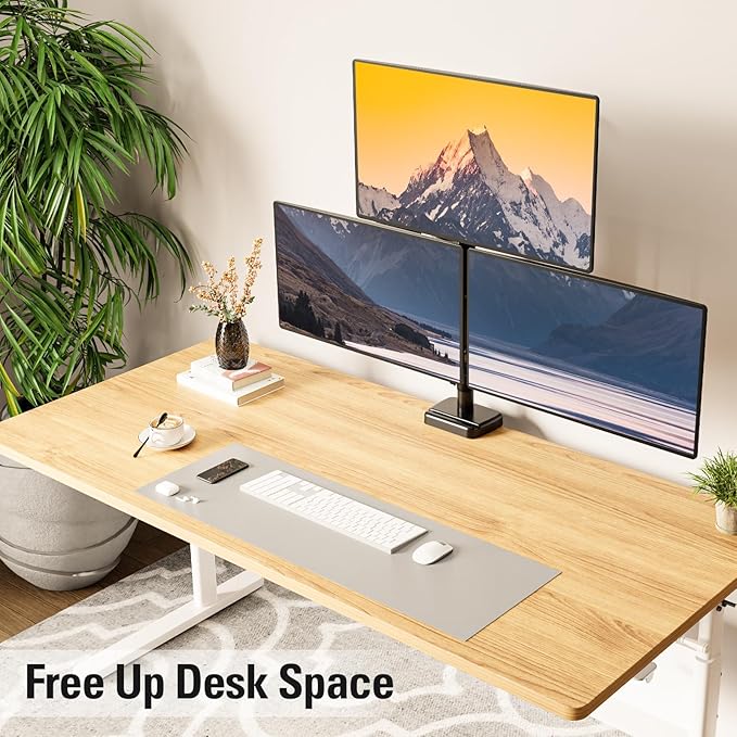 DreamAxis Triple Monitor Mount up to 32" Computer Screen, Adjustable 3 Monitor - Image 8