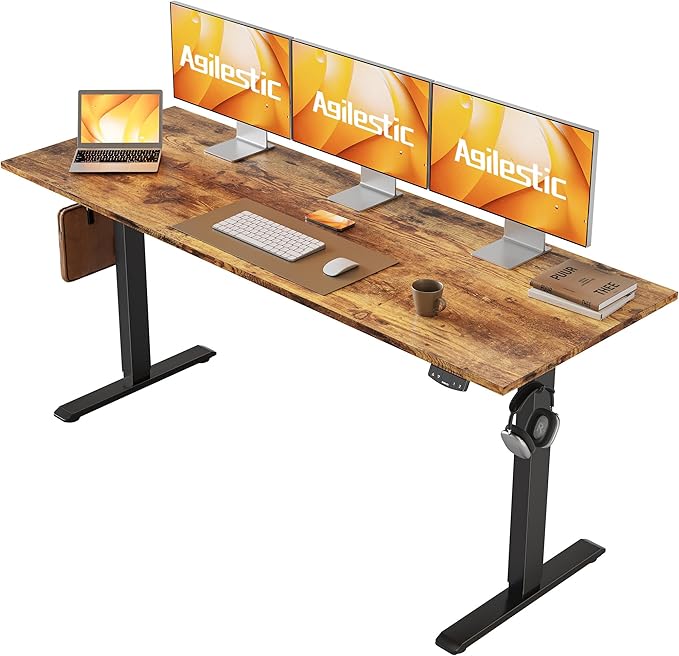 Agilestic Electric Standing Desk, Large 63 x 24 Inches Height Adjustable Desk by Agilestic