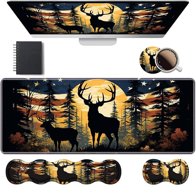 Ergonomic Keyboard Wrist Rest & Mouse Pad Wrist Rest Set, Large XXL Gaming Desk by Unknown