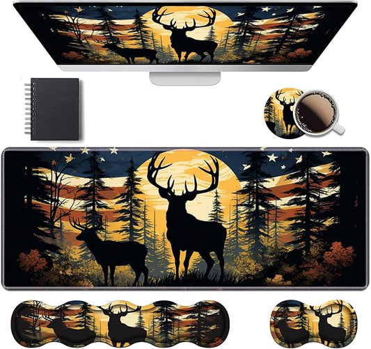 Ergonomic Keyboard Wrist Rest & Mouse Pad Wrist Rest Set, Large XXL Gaming Desk by Unknown