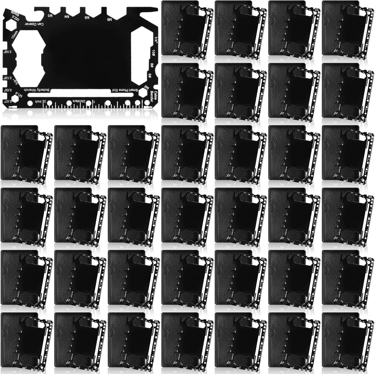 Cholemy 36 Pcs Credit Card Wallet Multitool 46 in 1 | 46 in 1, Metal Stainless Steel, Survival Pocket Tool, Bottle Opener, Multipurpose for Husband Dad Men Christmas Birthday Gift