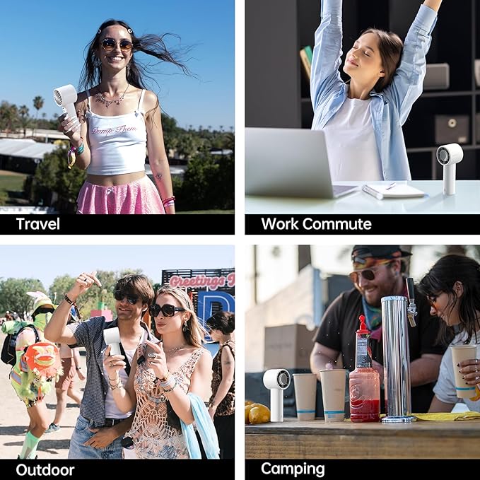 JISULIFE Portable Handheld Fan, 4000mAh Rechargeable Mini, 5 Speed Strong Wind - Image 9
