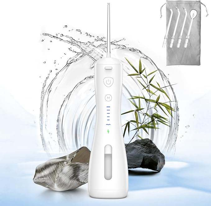 Water Flosser 6 Modes & IPX7 Waterproof Rechargeable Oral Irrigator Water Teeth by SYNHOPE