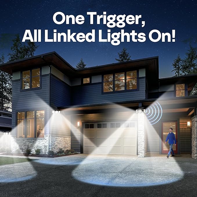 VIVOHOME Linkable Solar Lights Outdoor Waterproof, Dual Roating Motion Sensor - Image 2