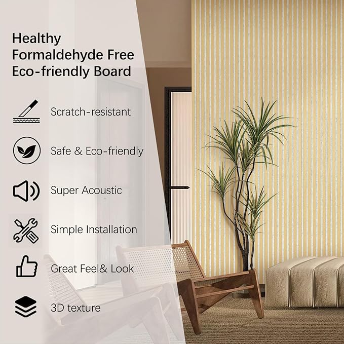 ARMURO Wall Panels for Interior Wall Decor, Oak Wood Veneer Acoustic Wall Panels - Image 6