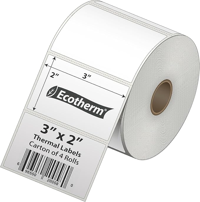 3" x 2" Thermal Labels | 4 Rolls | 2940 Labels | fits Zebra, Offnova Thermal - Image 2