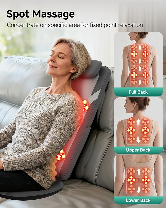 Snailax Gifts for Men Women Chair Back Massager for Full Back Pain Relief Deep - Image 8