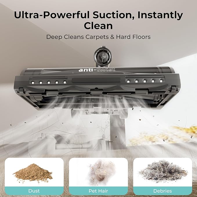 Candy Cordless Stick Vacuum Cleaner, 320AW Powerful Suction, 100min Runtime - Image 2