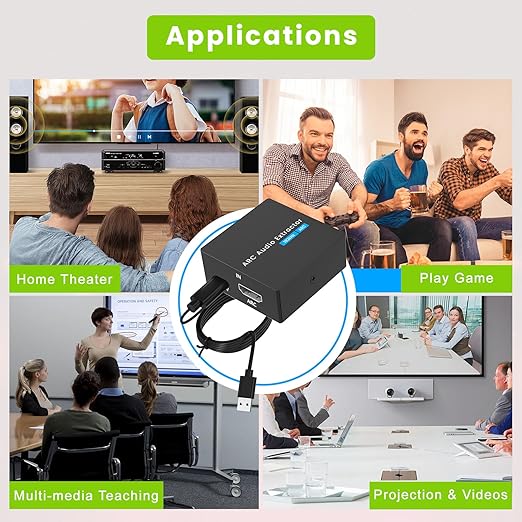192KHz ARC Audio Extractor, HDMI ARC to Toslink/Optical+3.5mm AUX Output - Image 5