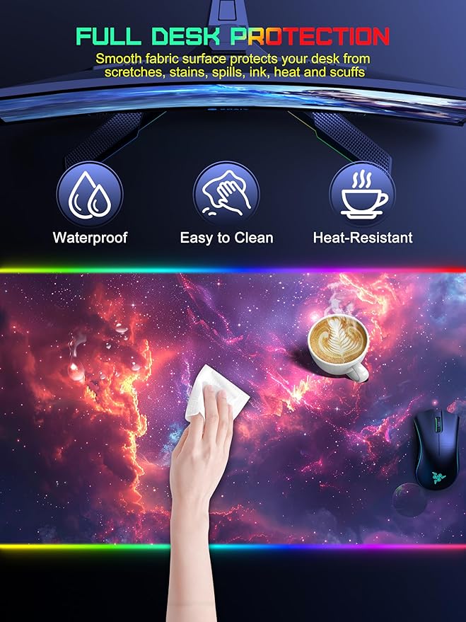 TopMade Wireless Charging Mouse Pad, RGB Gaming Mousepad Home Office Desk Pad - Image 6