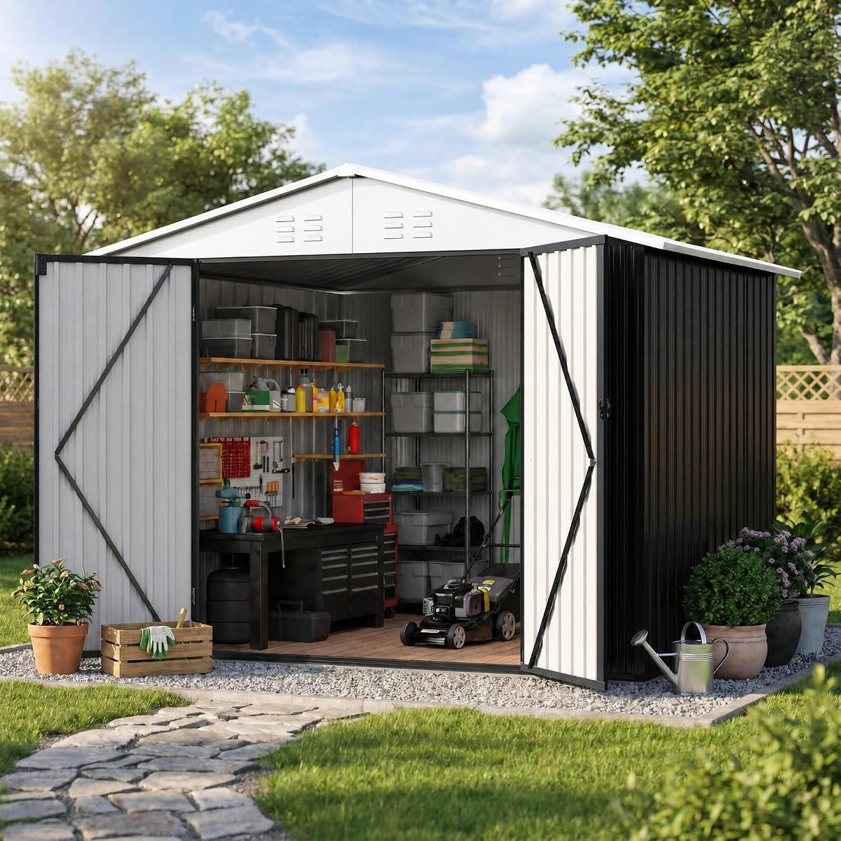 polar aurora 6x8 ft outdoor storage shed, main product view