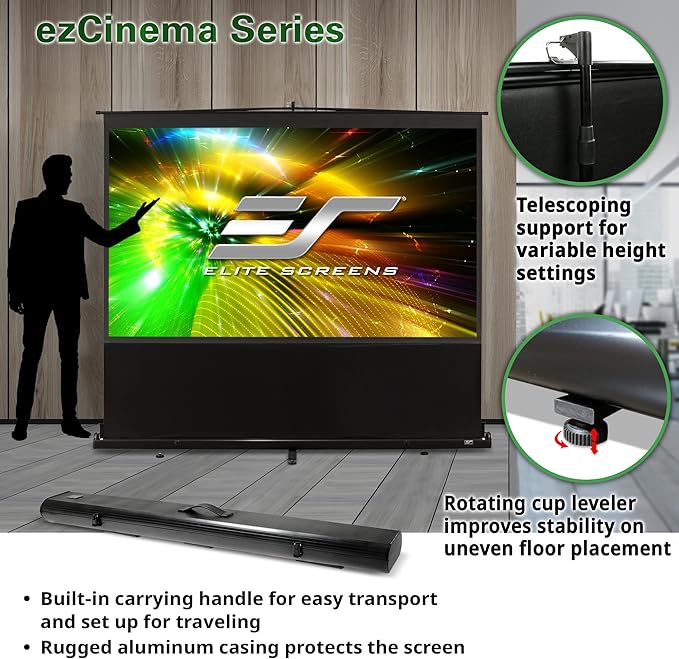 Elite Screens ezCinema Series, 150-INCH 16:9, Manual Pull Up Projector Screen - Image 6