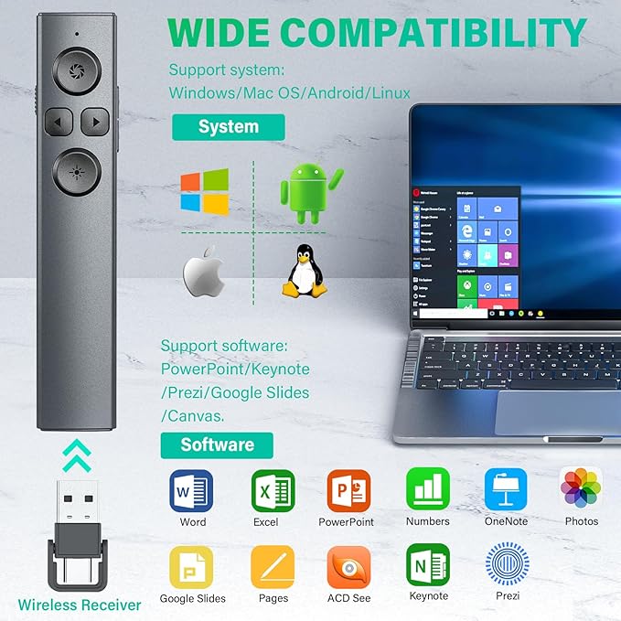 2 in 1 USB Type C Presentation Clicker - Image 6
