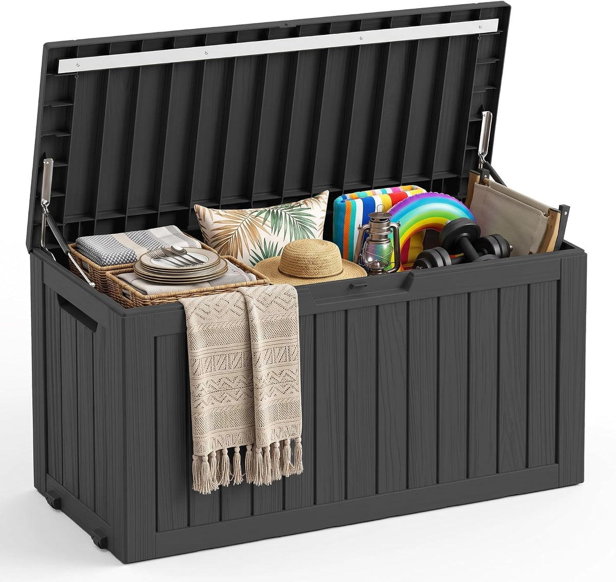 outdoor storage box,130 gallon lockable deck box with, main product view