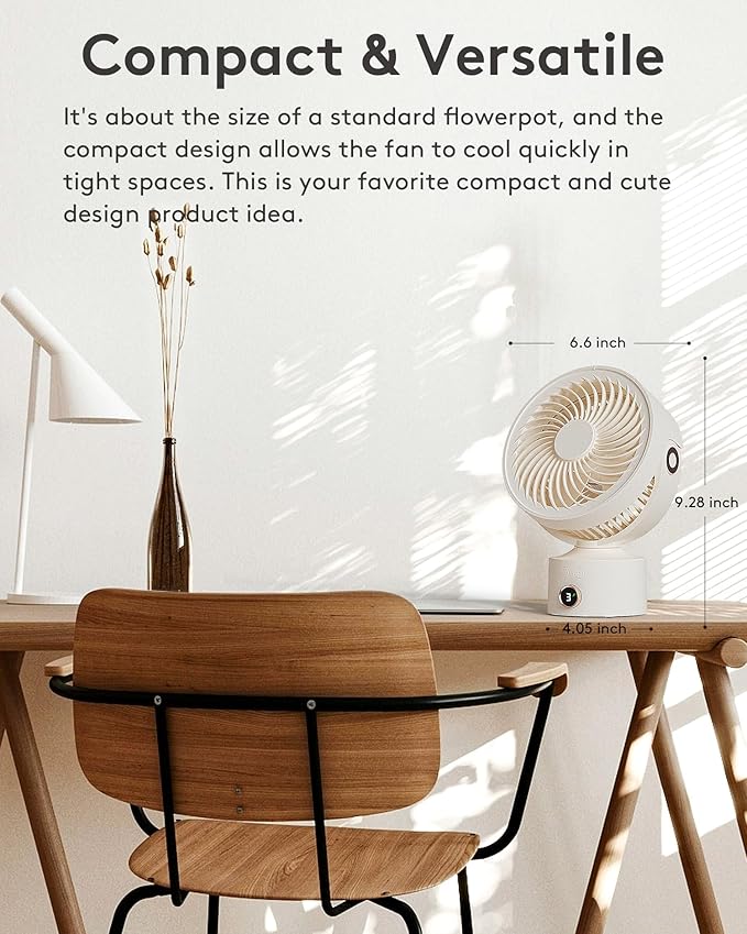 CARONSORT Desk Fan, Small Oscillating Fan - Image 2
