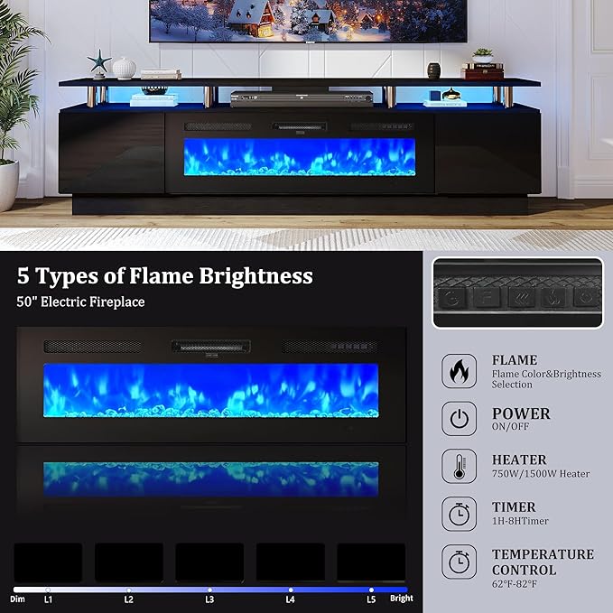 oneinmil 90'' Fireplace TV Stand - Image 3