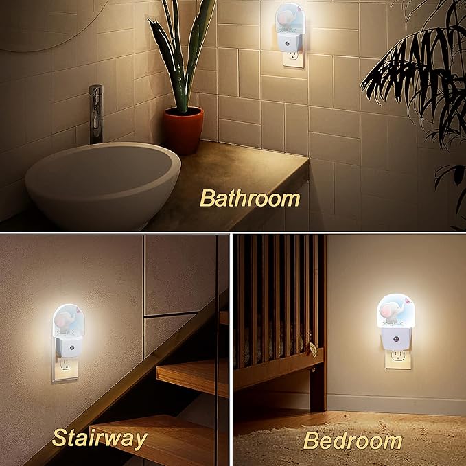 YESPOAK Cute Little Elephant Play Butterfly Dusk to Dawn Night Light Auto - Image 6