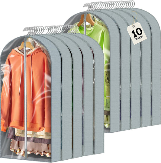 10 Pcs 40" Garment Bags for Hanging Clothes, Garment Bags Shoulder Covers