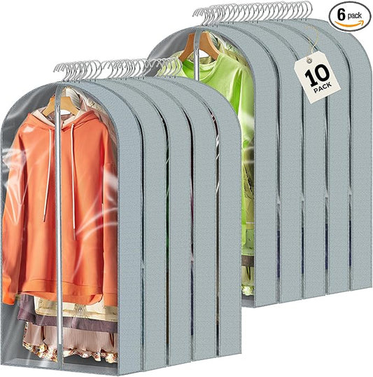 10 Pcs 40" Garment Bags for Hanging Clothes, Garment Bags Shoulder Covers by AURUZA