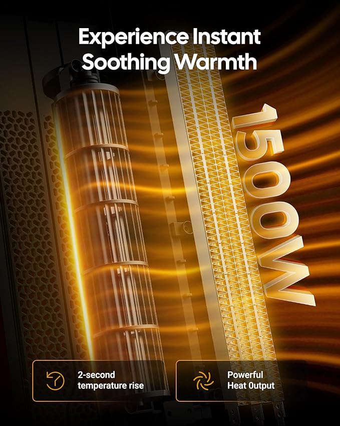 ComDomus Electric Heaters for Indoor Use, 32” Space Heater Large Room - Image 2