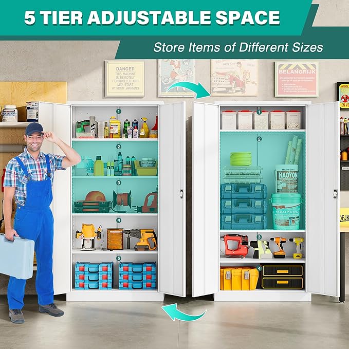 SISESOL Wide & Deep Metal Storage Storage Cabinet - Image 5