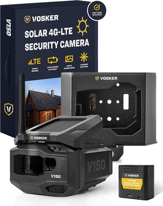 Vosker V150 Solar-Powered LTE Cellular Home Security Outdoor Camera | Motion by Vosker