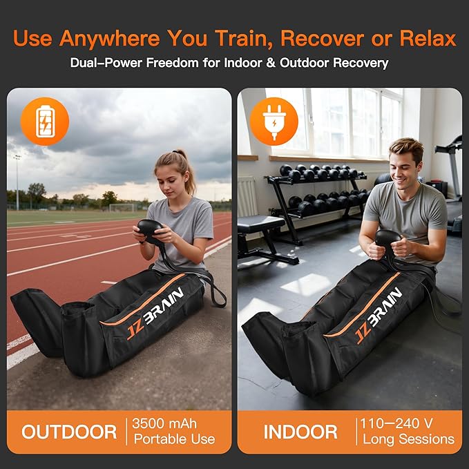 Air Compression Leg Recovery Boots : Dual-Power Sequential Compression System - Image 6