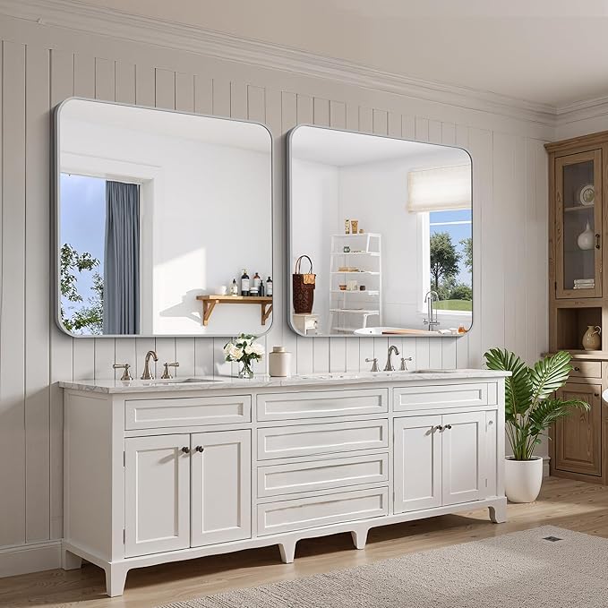 FORBATH 42x42 Inch Silver Bathroom Mirror - Image 3
