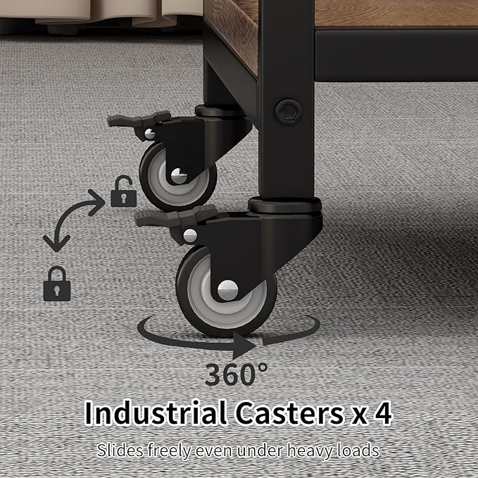 Vokumba 2 Tier Under Desk Printer Stand, Large Printer Table - Image 5