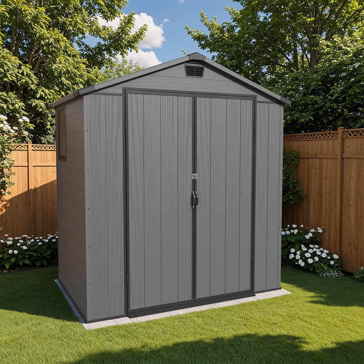 patiowell 6x4 ft plastic outdoor storage shed with, main product view