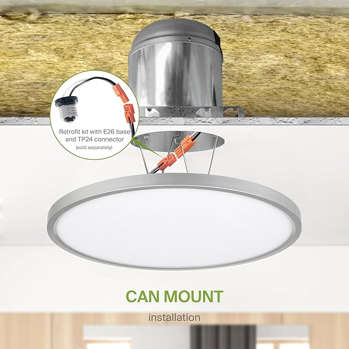ASD LED 12" Round Flush Mount Ceiling Light Fixture, Low Profile Surface - Image 8