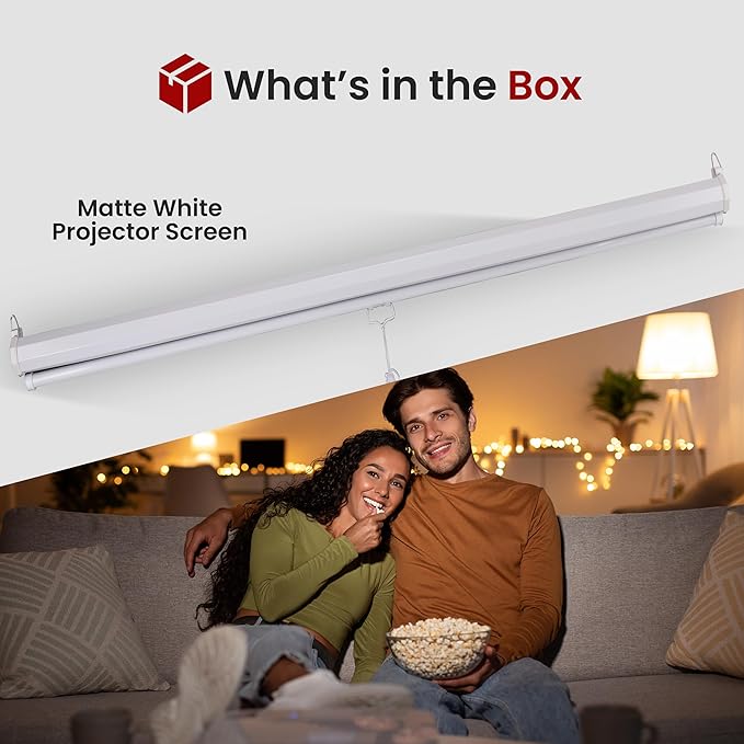Pyle Manual Pull Down Projector Screen - Image 2