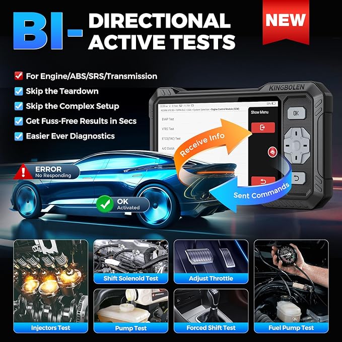 KINGBOLEN OBD2 Scanner S608, 2026 Bidirectional Scan Tool - Image 3